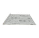 Serging Thickness of Machine Washable Transitional Dark Gray Rug, wshpat1813