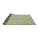 Thickness of Patterned Tea Green Novelty Rug, pat1815