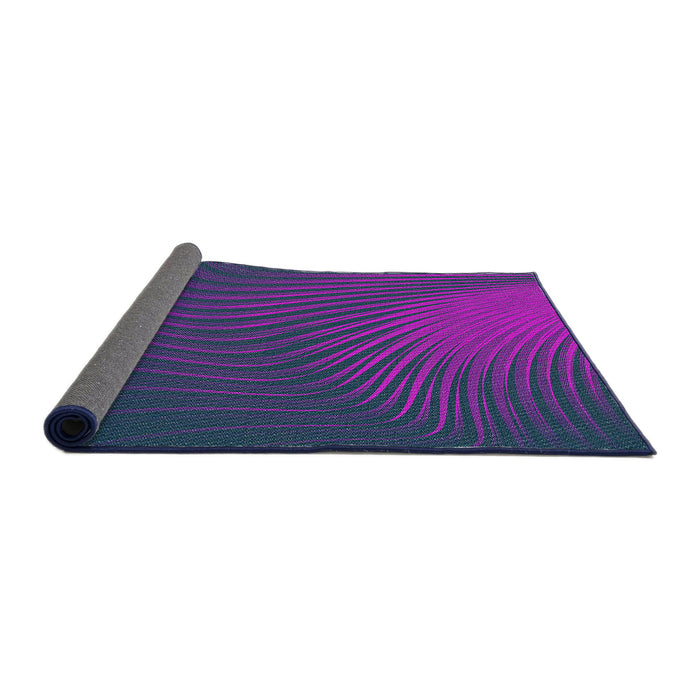 Thickness of Patterned Bright Purple Novelty Rug, pat1820
