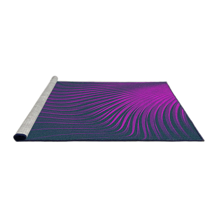 Serging Thickness of Machine Washable Transitional Bright Purple Rug, wshpat1820