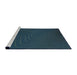 Serging Thickness of Machine Washable Transitional Deep-Sea Blue Rug, wshpat1821