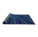 Thickness of Patterned Blue Ivy Blue Novelty Rug, pat1823