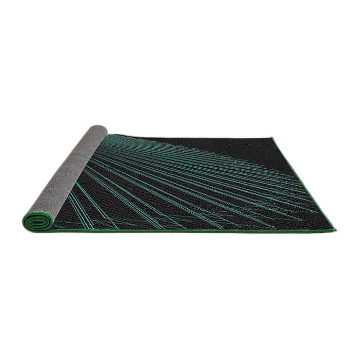 Thickness of Patterned Black Novelty Rug, pat1831