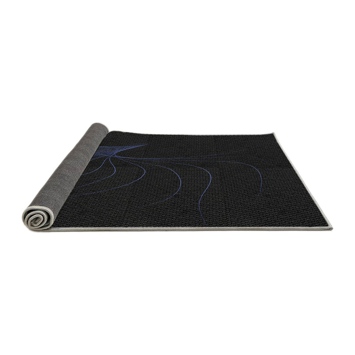 Thickness of Patterned Light Black Novelty Rug, pat1833