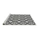 Serging Thickness of Machine Washable Transitional Platinum Gray Rug, wshpat1838