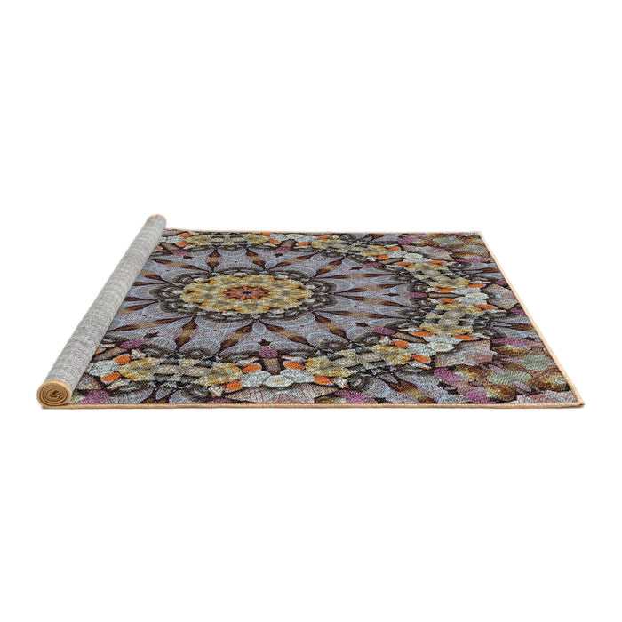 Serging Thickness of Machine Washable Transitional Bakers Brown Rug, wshpat185