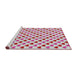 Serging Thickness of Machine Washable Transitional Pink Rug, wshpat1850