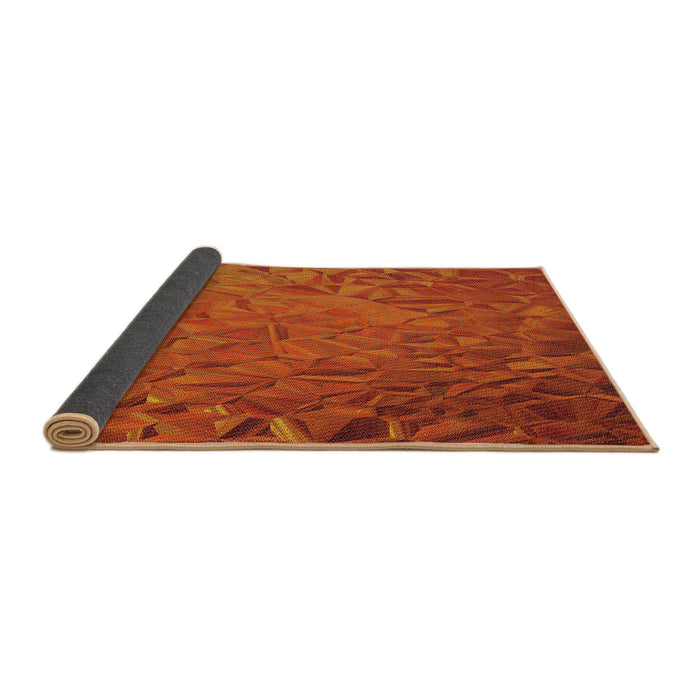 Thickness of Patterned Neon Orange Novelty Rug, pat1854