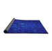 Thickness of Patterned Ocean Blue Novelty Rug, pat1855