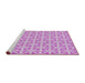 Serging Thickness of Machine Washable Transitional Blossom Pink Rug, wshpat1858