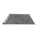 Serging Thickness of Machine Washable Transitional Dark Gray Rug, wshpat1863