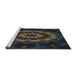 Serging Thickness of Machine Washable Transitional Black Rug, wshpat1866