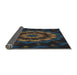 Thickness of Patterned Black Novelty Rug, pat1866