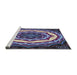 Serging Thickness of Machine Washable Transitional Dark Purple Rug, wshpat1873