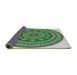 Thickness of Patterned Light Green Novelty Rug, pat1881