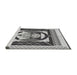 Serging Thickness of Machine Washable Transitional Light Gray Rug, wshpat1882