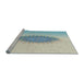 Serging Thickness of Machine Washable Transitional Pale Blue Lily Blue Rug, wshpat1883