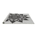 Serging Thickness of Machine Washable Transitional Platinum Gray Rug, wshpat1884