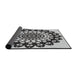 Thickness of Patterned Platinum Gray Novelty Rug, pat1887