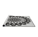 Serging Thickness of Machine Washable Transitional Platinum Gray Rug, wshpat1887