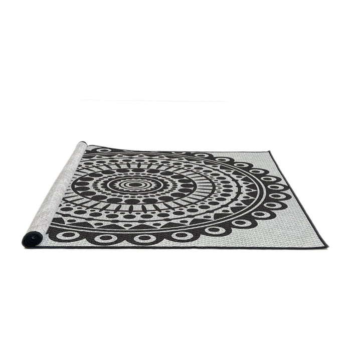 Serging Thickness of Machine Washable Transitional Platinum Gray Rug, wshpat1888