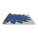 Thickness of Patterned Sapphire Blue Novelty Rug, pat1897