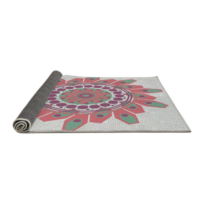 Thickness of Patterned Gray Novelty Rug, pat1898