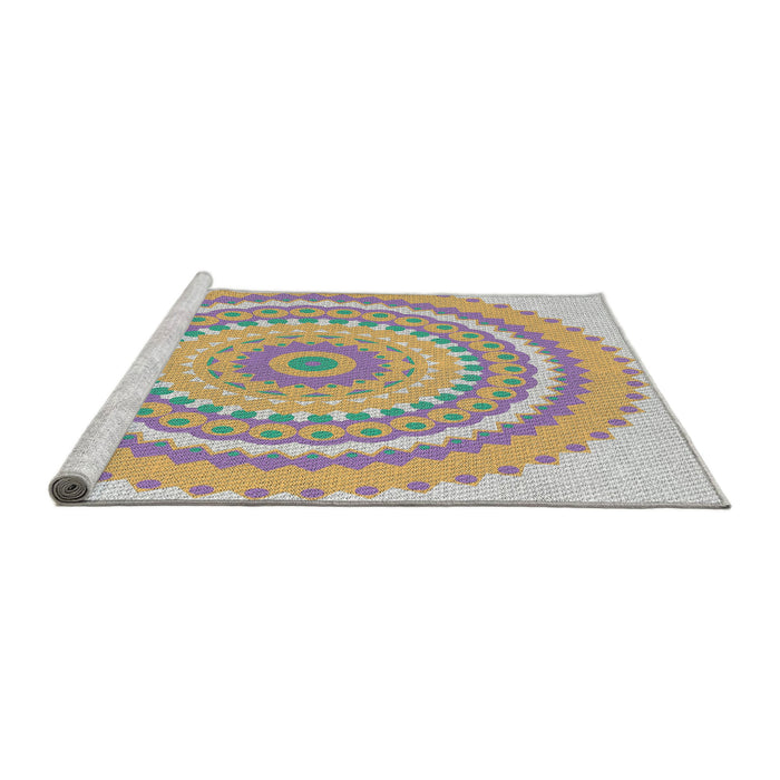 Serging Thickness of Machine Washable Transitional Rose Dust Purple Rug, wshpat1899