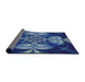 Thickness of Patterned Blue Novelty Rug, pat190