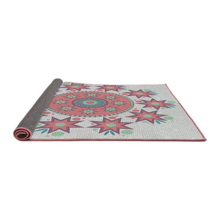 Thickness of Patterned Tulip Pink Novelty Rug, pat1901
