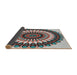 Thickness of Patterned Light Steel Blue Novelty Rug, pat1910