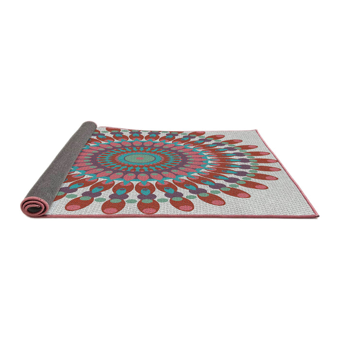 Thickness of Patterned Cherry Red Novelty Rug, pat1911