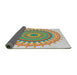 Thickness of Patterned Light Jade Green Novelty Rug, pat1917