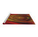 Serging Thickness of Machine Washable Transitional Red Rug, wshpat192