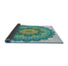 Thickness of Patterned Sea Green Novelty Rug, pat1920