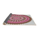 Thickness of Patterned Bright Maroon Red Novelty Rug, pat1929