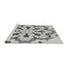 Serging Thickness of Machine Washable Transitional Platinum Gray Rug, wshpat1948