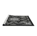 Serging Thickness of Machine Washable Transitional Midnight Gray Rug, wshpat1949