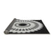 Thickness of Patterned Charcoal Black Novelty Rug, pat1950