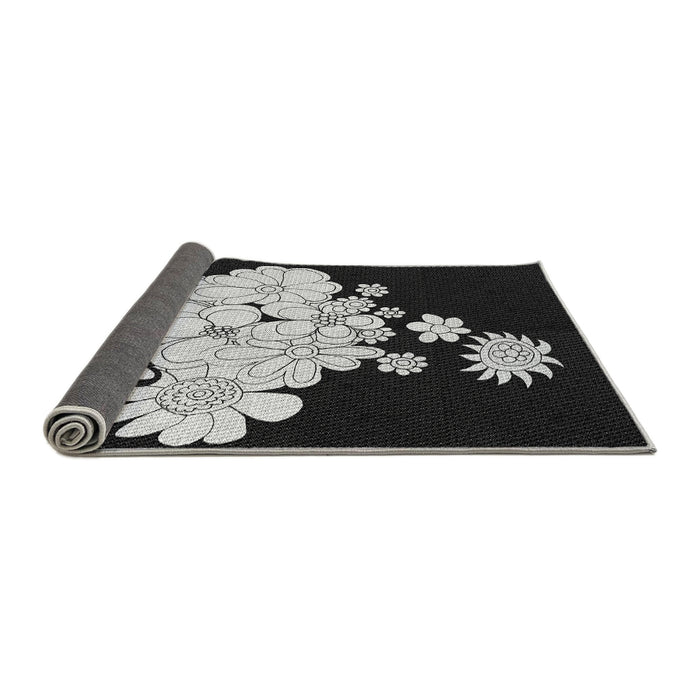 Thickness of Patterned Dark Gray Novelty Rug, pat1952