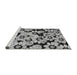 Serging Thickness of Machine Washable Transitional Charcoal Black Rug, wshpat1953