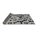 Thickness of Patterned Charcoal Black Novelty Rug, pat1953