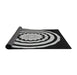 Thickness of Patterned Black Novelty Rug, pat1955