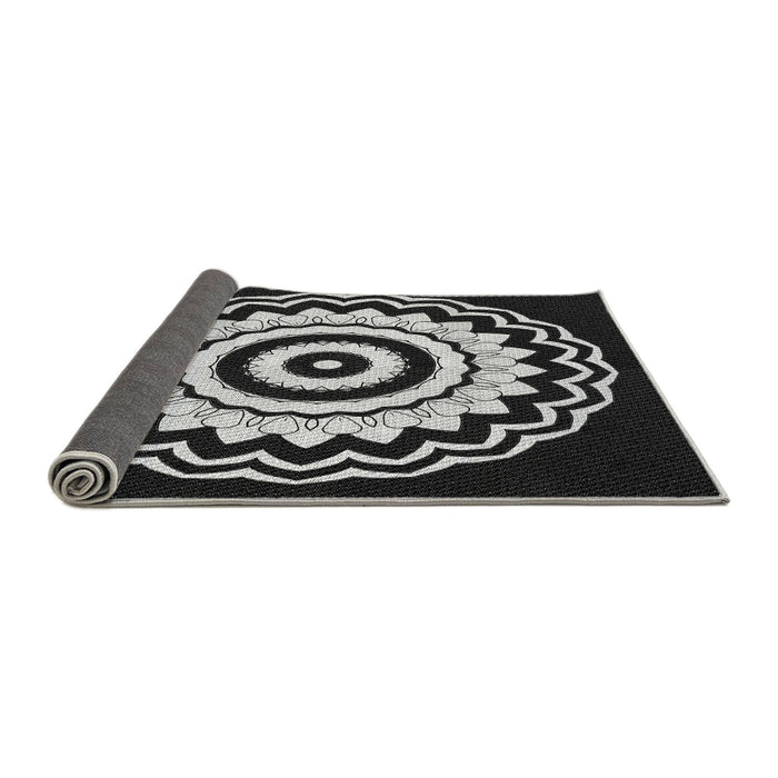 Thickness of Patterned Dark Gray Novelty Rug, pat1960
