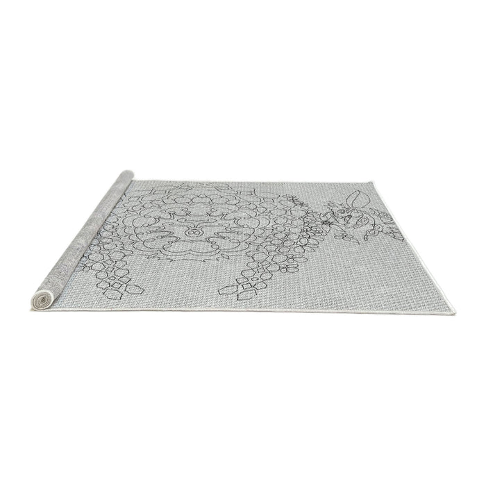 Serging Thickness of Machine Washable Transitional White Smoke Rug, wshpat1963