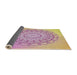 Thickness of Patterned Tulip Pink Novelty Rug, pat1976