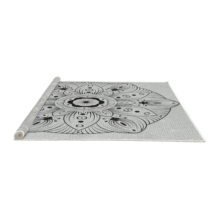 Serging Thickness of Machine Washable Transitional Grey Gray Rug, wshpat1985