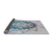 Thickness of Patterned Slate Blue Grey Novelty Rug, pat1986