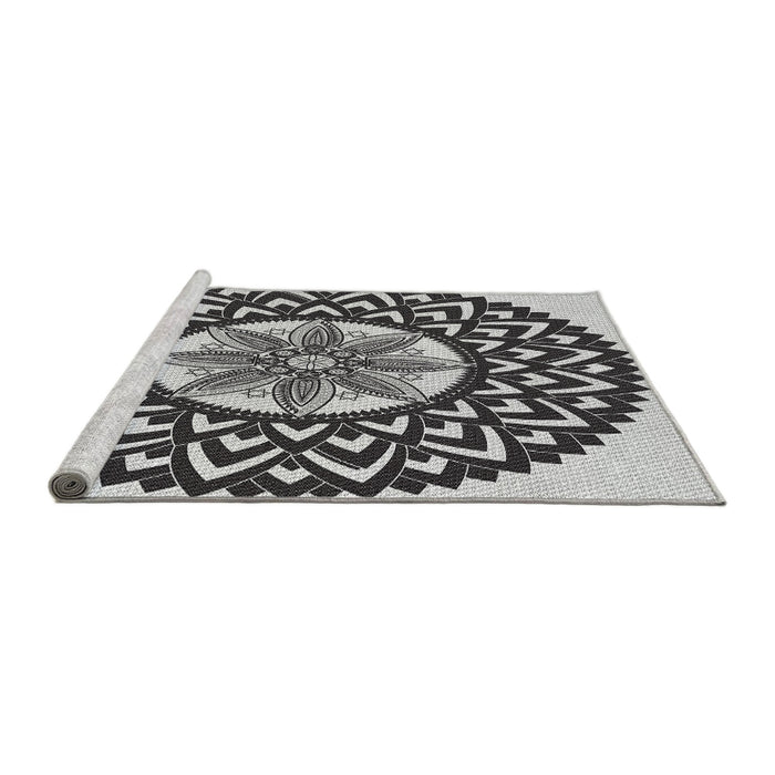 Serging Thickness of Machine Washable Transitional Gainsboro Gray Rug, wshpat1987