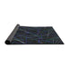 Thickness of Patterned Black Novelty Rug, pat199